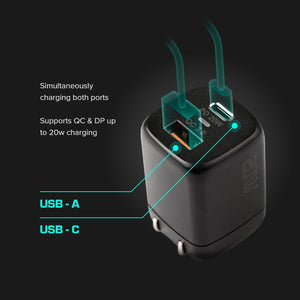 20W Two-Port PD 3.0 USB-C Wall Charger - Rebuff Reality