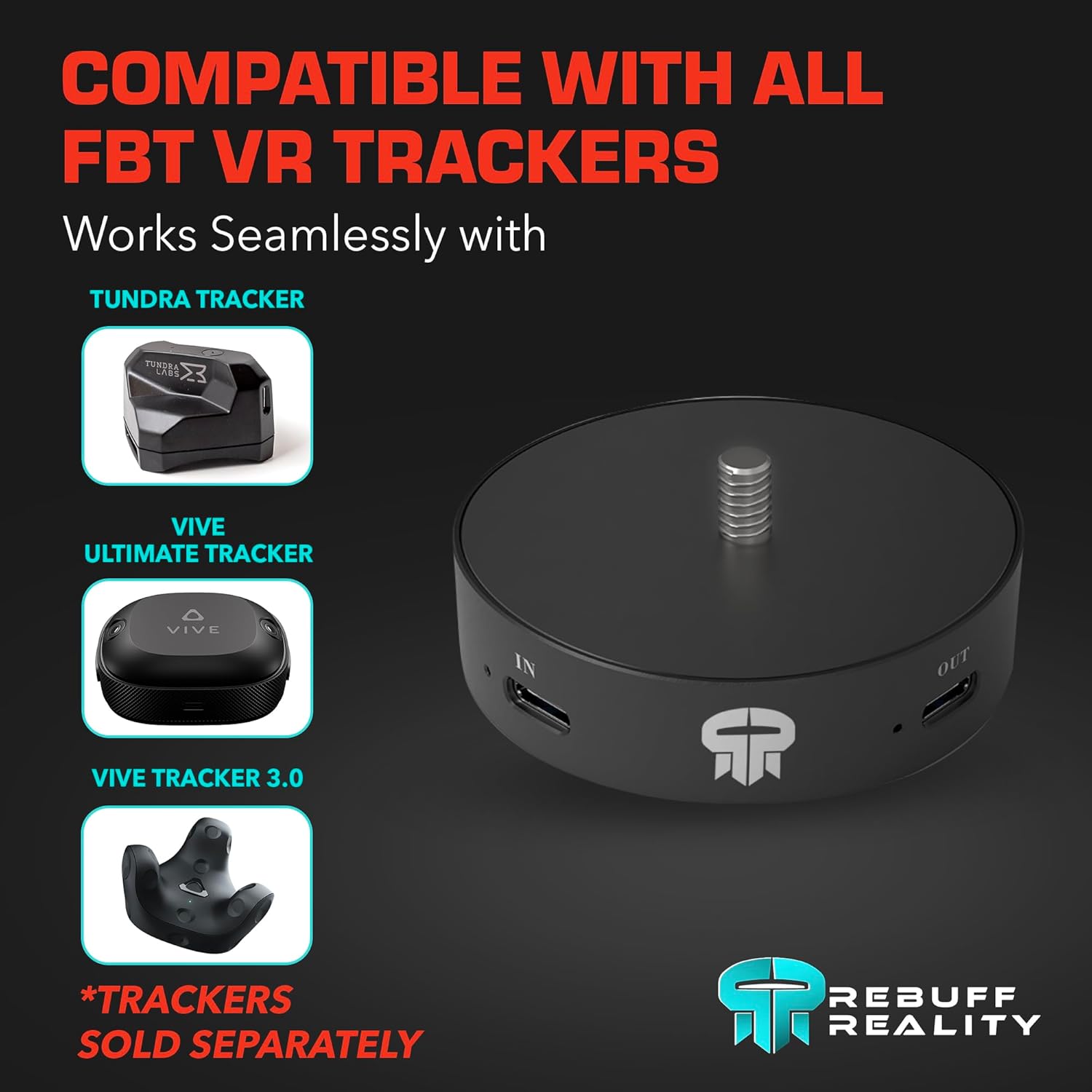 Power Puck shown with Tundra, VIVE Ultimate and VIVE Tracker 3.0, sold separately