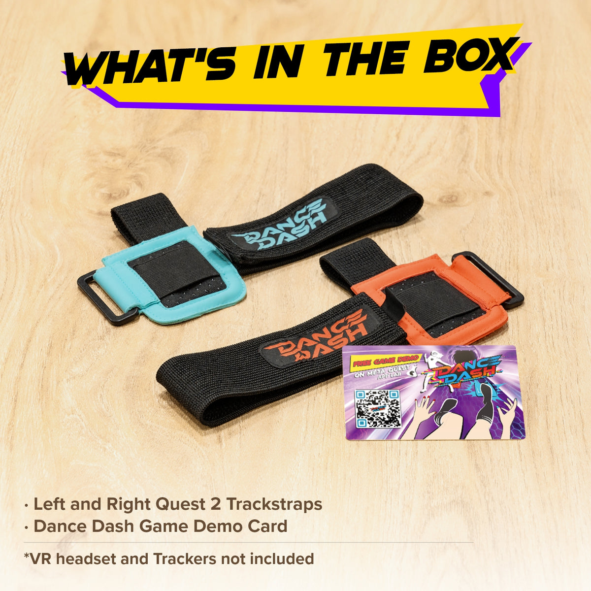 Meta Quest Trackstraps +Dance Dash Demo Card